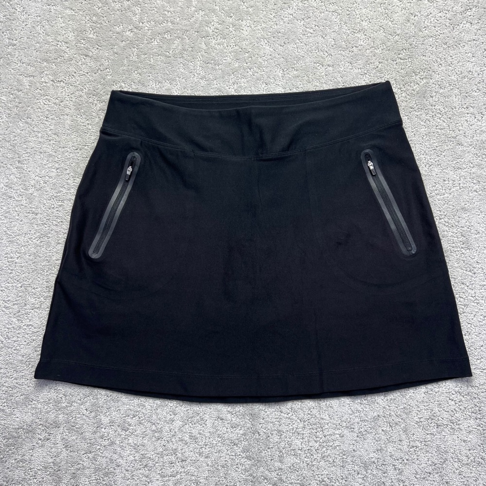 Nike Golf Tour Performance Dri-Fit Skort Womens L Black Zip Pockets 452803-010